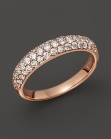 Pavé-set diamond band in 14K. rose gold.