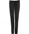 Stylish pants made ​.​.of fine black cotton corduroy - Slim, straight cut with figure-flattering creases - Particularly comfortable, thanks to the stretch content - Luxurious, yet relaxed at the same time - Two diagonal side pockets - High quality and wonderfully comfortable - A favorite pair of pants you will wear your whole life long - Wear either casual with a cashmere pullover or classic with a shirt and matching jacket