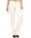 Lauren Jeans Co.'s essential denim jean features a slim, straight leg and a hint of stretch for a versatile, modern look.