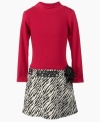 Give her sweet looks a boost with this cute and comfy drop-waist leopard-print dress from Bonnie Jean.