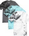 A different take on plaid. These t-shirts from Marc Ecko Cut & Sew are an instant casual style upgrade.