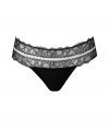Elegant brief in black and nude synthetic - Luxurious boudoir lace look - Trendy brief with a wide, comfortable lace band - Perfect, snug fit - Particularly stretchy, thanks to the elastane content - Looks sexy AND elegant - Goes under all dark, not too tight outfits