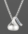 Finish your look with the perfect little kiss. Hershey's Kiss flat pendant in sterling silver with a diamond accent. Approximate length: 16 inches + 2-inch extender. Approximate drop: 1/2 inch.