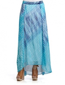 THE LOOKTie-dye designBanded elastic waistTHE FITAbout 40 longTHE MATERIALViscoseFully linedCARE & ORIGINDry cleanImportedModel shown is 5'10 (177cm) wearing US size Small. THE LOOKTie-dye designBanded elastic waistTHE FITAbout 40 longTHE MATERIALViscoseFully linedCARE & ORIGINDry cleanImportedModel shown is 5'10 (177cm) wearing US size Small.