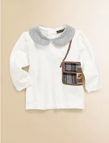 She'll always be ready for a day on the town in this adorable tunic with a faux-purse design and Fendi logo accents.Peter Pan collarCovered back buttonsLong sleeves with gathered cuffs94% cotton/6% elastaneMachine washMade in Italy of imported fabric