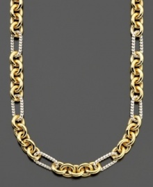 Give your look a little lift with this shining necklace crafted in 14k gold over sterling silver and sterling silver. Approximate length: 18 inches. Give your look a little lift with this shining necklace crafted in 14k gold over sterling silver and sterling silver. Approximate length: 18 inches.