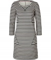 Work a cool edge into your casual favorites with Marc by Marc Jacobs modern seamed striped dress - Round neckline with contrast ribbed trim, 3/4 sleeves, contoured seaming - Loosely fitted - Wear with an oversized tote and fashion sneakers