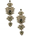 Ornate opulence. Get evening-style elegance in seconds with Givenchy's chic chandelier earrings. An intricate design glistens with the addition of glass accents in smokey quartz-colored hues. Set in brown tone mixed metal. Approximate drop: 3-3/8 inches.