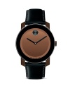 A simple, metallic dial lends modern style to this luxe timepiece from Movado BOLD.