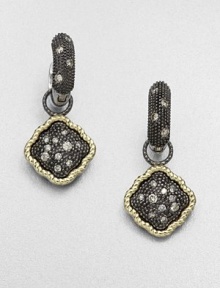 From the Pebble Collection. Blackened sterling silver and 18k gold creates a high-contrast design with glittering grey diamonds and cultured pearls; perfect for your favorite hoops. Culture pearlsGrey diamonds, .08 tcw18k goldBlackened sterling silverFixed baleImported Please note: Earrings sold separately.