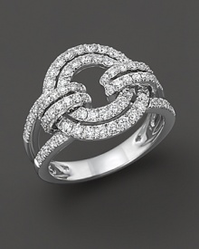 Diamond multicircle ring in white gold with an art-deco look. Diamond multicircle ring in white gold with an art-deco look.
