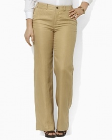 Classic-fitting dress pants exude tailored sophistication in a sleek stretch construction for a flattering fit. Standard-rise waist with belt loops. Classic-fitting dress pants exude tailored sophistication in a sleek stretch construction for a flattering fit. Standard-rise waist with belt loops.