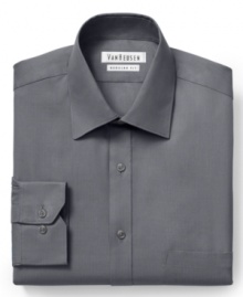 Add a bold tie to this subtly refined Van Heusen dress shirt for a powerful statement in the boardroom. Add a bold tie to this subtly refined Van Heusen dress shirt for a powerful statement in the boardroom.
