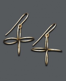 Flaunt great style in chic, geometric shapes. These four-way earrings feature an intricate looping design in 14k gold. Approximate drop: 1-1/4 inches.