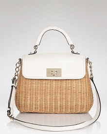 East Coast girls will love kate spade new york's preppy take on the top handle satchel. In woven wicket with white leather trims, it's cool reason to be a total basket case. East Coast girls will love kate spade new york's preppy take on the top handle satchel. In woven wicket with white leather trims, it's cool reason to be a total basket case.