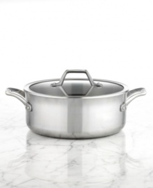 The professional's pick. Five layers of highly conductive metals, including a copper core, stainless steel interior and exterior and 2 layers of aluminum, heat and cool quickly & evenly to keep temperatures consistent across the entire pan. A brilliant dishwasher-safe exterior lights up your space and creates a versatile cooking surface, where searing and deglazing are nearly effortless. Lifetime warranty. The professional's pick. Five layers of highly conductive metals, including a copper core, stainless steel interior and exterior and 2 layers of aluminum, heat and cool quickly & evenly to keep temperatures consistent across the entire pan. A brilliant dishwasher-safe exterior lights up your space and creates a versatile cooking surface, where searing and deglazing are nearly effortless. Lifetime warranty.