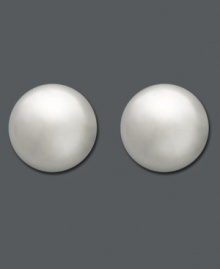Simple studs fit for a little princess. Earrings feature a smooth ball design (4 mm) set in 14k white gold. Simple studs fit for a little princess. Earrings feature a smooth ball design (4 mm) set in 14k white gold.