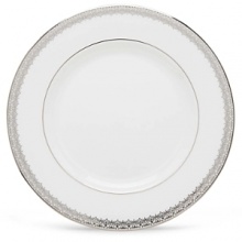 As beautiful and elegant as a couture gown, Lace Couture puts an ultra-feminine twist on banded patterns. Hopeless romantics are sure to fall in love with the Victorian-inspired lace band, complemented by a platinum rim on the inner and outer surfaces of the pristine china. As beautiful and elegant as a couture gown, Lace Couture puts an ultra-feminine twist on banded patterns. Hopeless romantics are sure to fall in love with the Victorian-inspired lace band, complemented by a platinum rim on the inner and outer surfaces of the pristine china.