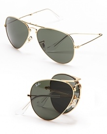 Solid gold style: you cannot go wrong with these iconic Ray-Ban aviators; they're sunglasses for life-and foldable.