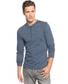 Cue up great casual style with this heathered henley shirt from Club Room.