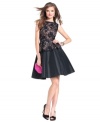 Get the fashion-forward look of lace and peplum in one with this stunning new petite dress from Jessica Howard.