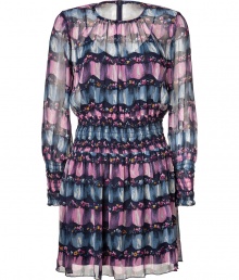 Both playful and sweet with its pastel-hued print, Anna Suis long sleeve silk dress is a fun choice for dressing up your workweek look - Round neckline, long sleeves, fitted cuffs and elasticized waistline, hidden back zip, spaghetti strap slip lining - Loosely fitted - Wear with a sleek leather clutch and ankle boots Both playful and sweet with its pastel-hued print, Anna Suis long sleeve silk dress is a fun choice for dressing up your workweek look - Round neckline, long sleeves, fitted cuffs and elasticized waistline, hidden back zip, spaghetti strap slip lining - Loosely fitted - Wear with a sleek leather clutch and ankle boots