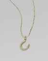 EXCLUSIVELY AT SAKS.COM. Good luck comes in a shimmering form - a horseshoe pendant on a 14k gold ball chain. Diamonds, 0.10 tcw 14k yellow gold Chain length, about 16 Pendant length, about ¼ Lobster clasp Imported