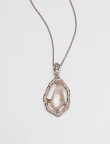 From the Miss Havisham Collection. A luminous peach morganite doublet framed in Swarovski crystals set in warm rose goldtone on a delicate link chain. Peach morganite accented with white quartzSwarovski crystalsRose goldtoneLength, about 16 to 19 adjustableLobster clasp closureMade in USA From the Miss Havisham Collection. A luminous peach morganite doublet framed in Swarovski crystals set in warm rose goldtone on a delicate link chain. Peach morganite accented with white quartzSwarovski crystalsRose goldtoneLength, about 16 to 19 adjustableLobster clasp closureMade in USA