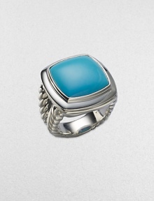 From the Albion Collection. A classic Yurman design, offering brilliant turquoise on a split cable band of sterling silver.Turquoise Sterling silver About ½ square Imported