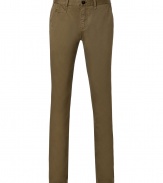 Inject a jolt of cool into casual daytime looks with Burberry Brits modern-cut khaki-green chinos - Side slit pockets, front slit pocket, buttoned back slit pockets, zip fly, button closure, belt loops - Modern straight cut - Wear with a button-down and rugged leather lace-ups