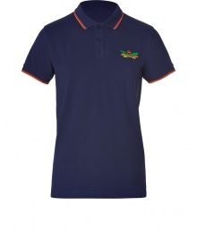Work an iconic edge into your sporty casual looks with McQ Alexander McQueens crest detailed polo - Classic collar, short sleeves, partial button-placket, embroidered logo crest at chest, orange trim, slit sides - Modern slim fit - Wear with a hoodie, jeans and leather boots Work an iconic edge into your sporty casual looks with McQ Alexander McQueens crest detailed polo - Classic collar, short sleeves, partial button-placket, embroidered logo crest at chest, orange trim, slit sides - Modern slim fit - Wear with a hoodie, jeans and leather boots