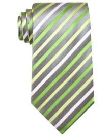 An electric palette gives this tie from Geoffrey Beene an amped-up look you'll love.