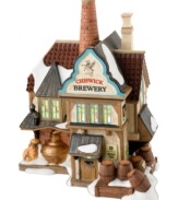 A well-established pub is delightfully rendered in hand-painted porcelain from Department 56. This depiction of a snow-capped Cheswick Brewery is sure to add a bit of cozy festivity to your Dickens' Village collection.