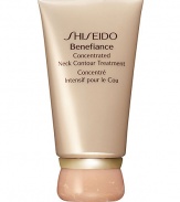 An age-defense retexturizing cream specially designed to support the unique needs of neck and décolletage area skin. Restores a feeling of firmness and reduces the appearance of wrinkles and creases, for a deeply nourished, silky-smooth look. Developed with Shiseido-exclusive Anti-Photowrinkle System, consisting of plant extract Chlorella, to counteract the appearance of future wrinkles. Recommended for all skin types. Use daily on the neck and décolletage area of skin.