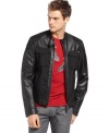 Add a little extra zip to any look with this sleek jacket from Armani Jeans.