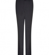 Add luxe appeal to your workweek look with these stylish striped pants from Etro - Flat front, belt loops, slim fit, off-seam pockets, back buttoned welt pockets  - Pair with a matching blazer, a patterned button down, and oxfords