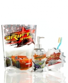 Speed through your bath routine with this sleek toothbrush holder inspired by the hit Disney Pixar movie, Cars. Featuring a silver finish, bumper sticker shape and the Cars character, Boost. Speed through your bath routine with this sleek toothbrush holder inspired by the hit Disney Pixar movie, Cars. Featuring a silver finish, bumper sticker shape and the Cars character, Boost.