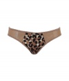 Stylish slip in fine brown synthetic fiber - very comfortable due to stretch content - elegant leopard print - cute bow and pleasant medium wide waistband - perfect snug fit - stylish, sexy, seductive - fits under (almost) all outfits