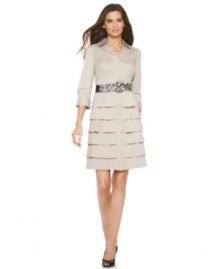 Bring on the texture! Take the spring by storm in this voluminous tiered petite dress from Alfani. Belted to flatter and constructed with everyday comfort in mind. Bring on the texture! Take the spring by storm in this voluminous tiered petite dress from Alfani. Belted to flatter and constructed with everyday comfort in mind.