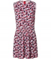 Sweet dress in feminine floral print rayon - Sleeveless - Small round neck - Flattering fit with gathered skirt and subtle pleats that bring movement - Favorite dress for daytime activities or vacation - Simply add ballet flats and a cross-body bag for the complete look