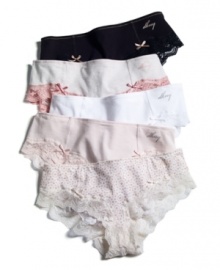 Frilly and fun. DKNY's Classic Beauty hipster features lace trim and small bows on each hip. Style #570114C Frilly and fun. DKNY's Classic Beauty hipster features lace trim and small bows on each hip. Style #570114C