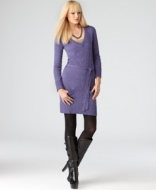 Rendered from rich, speckled knit, DKNY Jeans takes chilly-day style to a new level of cool with this number from their collection of sweater dresses. Pair it with your favorite tall boots for a downtown look! (Clearance)