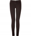 Every modern wardrobe deserves a pair of stylish skinny jeans, and J Brands rich, black-brown pair promises a sleek silhouette - Ultra-flattering mid rise curve-hugging cut - Classic five-pocket style with belt loops and button closure - Polished and undeniably chic, ideal for any number of occasions - Pair with a silk blouse, leather jacket and pumps, or go for a more casual look with an oversize cashmere pullover and ballet flats