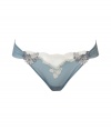 Luxurious string in a fine synthetic blend - elegant in silver blue and ecru - particularly comfortable thanks to the stretch content - stylish, sits on your hip with a moderately wide waistband - posh lace insert - perfect, snug fit - stylish, sexy, seductive - fits under (almost) all outfits