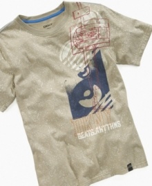 His bold style will explode with this DKNY Subatomic slider tee. His bold style will explode with this DKNY Subatomic slider tee.