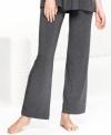 Relax in the comfy stretchiness of DKNY's long pajama pants.