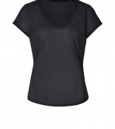 Build the foundations of cool layered looks starting with Vinces semi-sheer scoop neck tee - Rolled scoop neckline, short sleeves, semi-sheer - Loosely fitted - Wear with practically anything for that effortless cool look