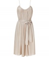 Get effortless style in this ultra-chic dress from LAgence - Round neck with gathering, spaghetti straps, tie belt, full skirt, relaxed silhouette -Style with platform sandals and a statement satchel