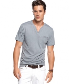 This simple y-neck t-shirt from INC International Concepts is an easy way to elevate any jean or shorts combination.