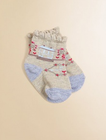 Comfortable cotton blend, accented with a scenic, home-inspired motif.79% cotton/17% nylon/2% other/1% rubber/1% spandexMachine washImported Comfortable cotton blend, accented with a scenic, home-inspired motif.79% cotton/17% nylon/2% other/1% rubber/1% spandexMachine washImported